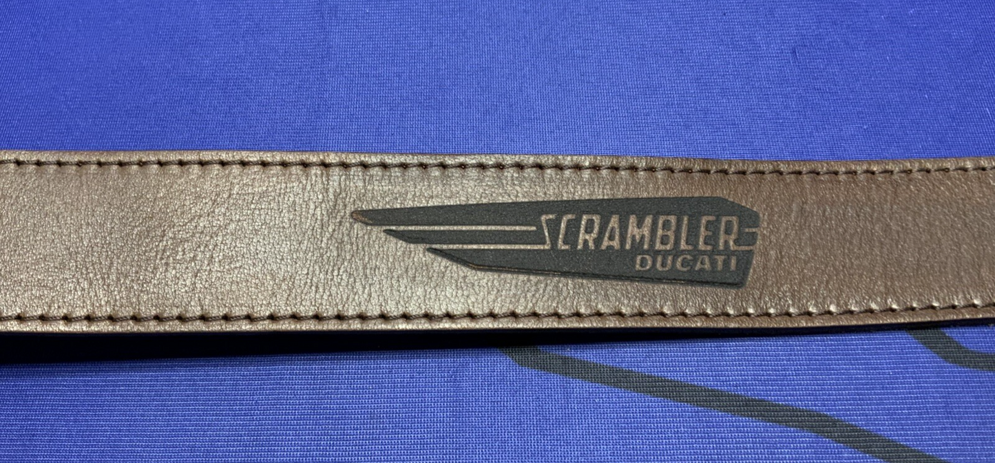 Ducati Scrambler Logo Leather Belt (Brown) 100 cm OEM 987691895