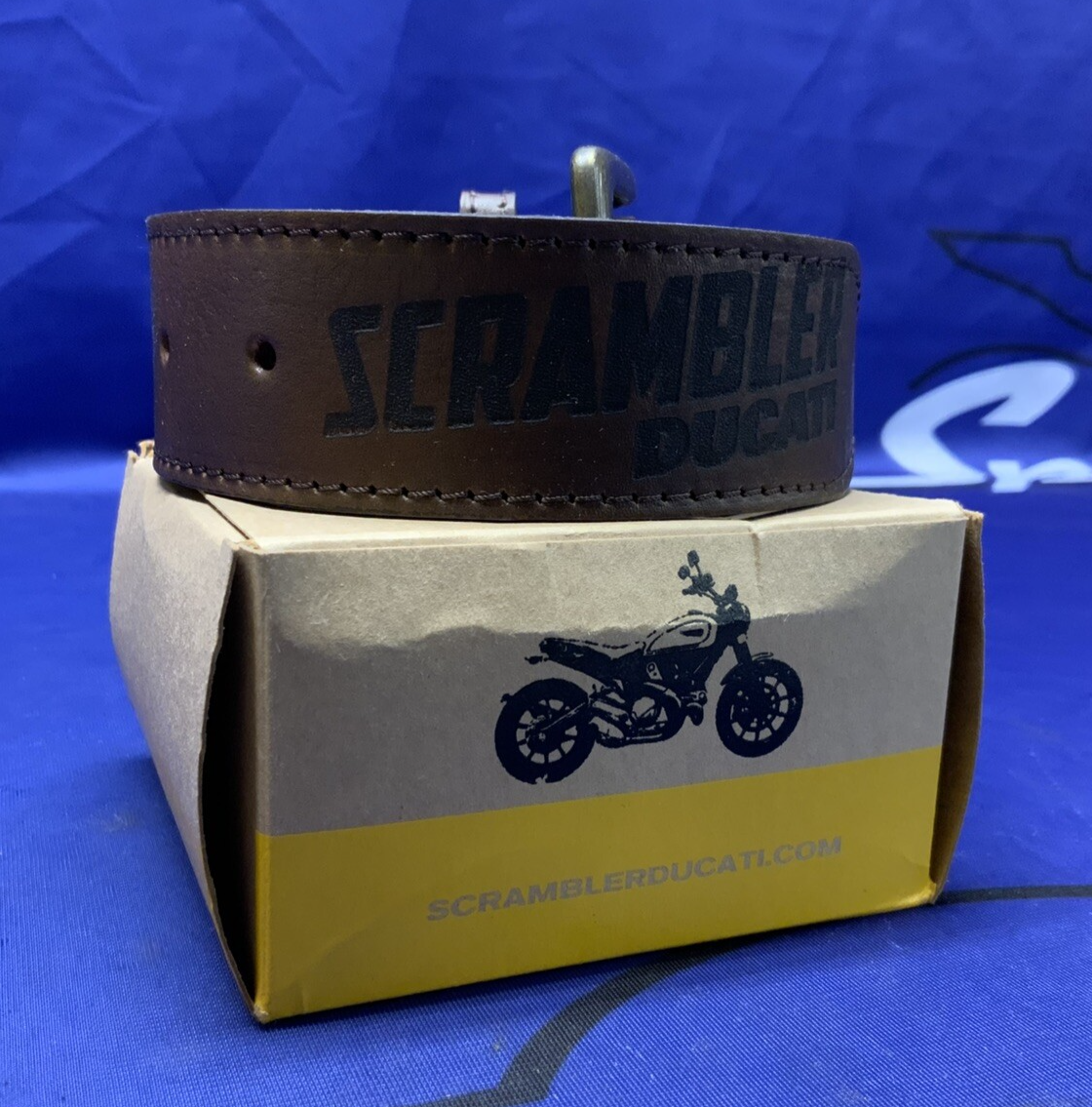 Ducati Scrambler Logo Leather Belt (Brown) 100 cm OEM 987691895