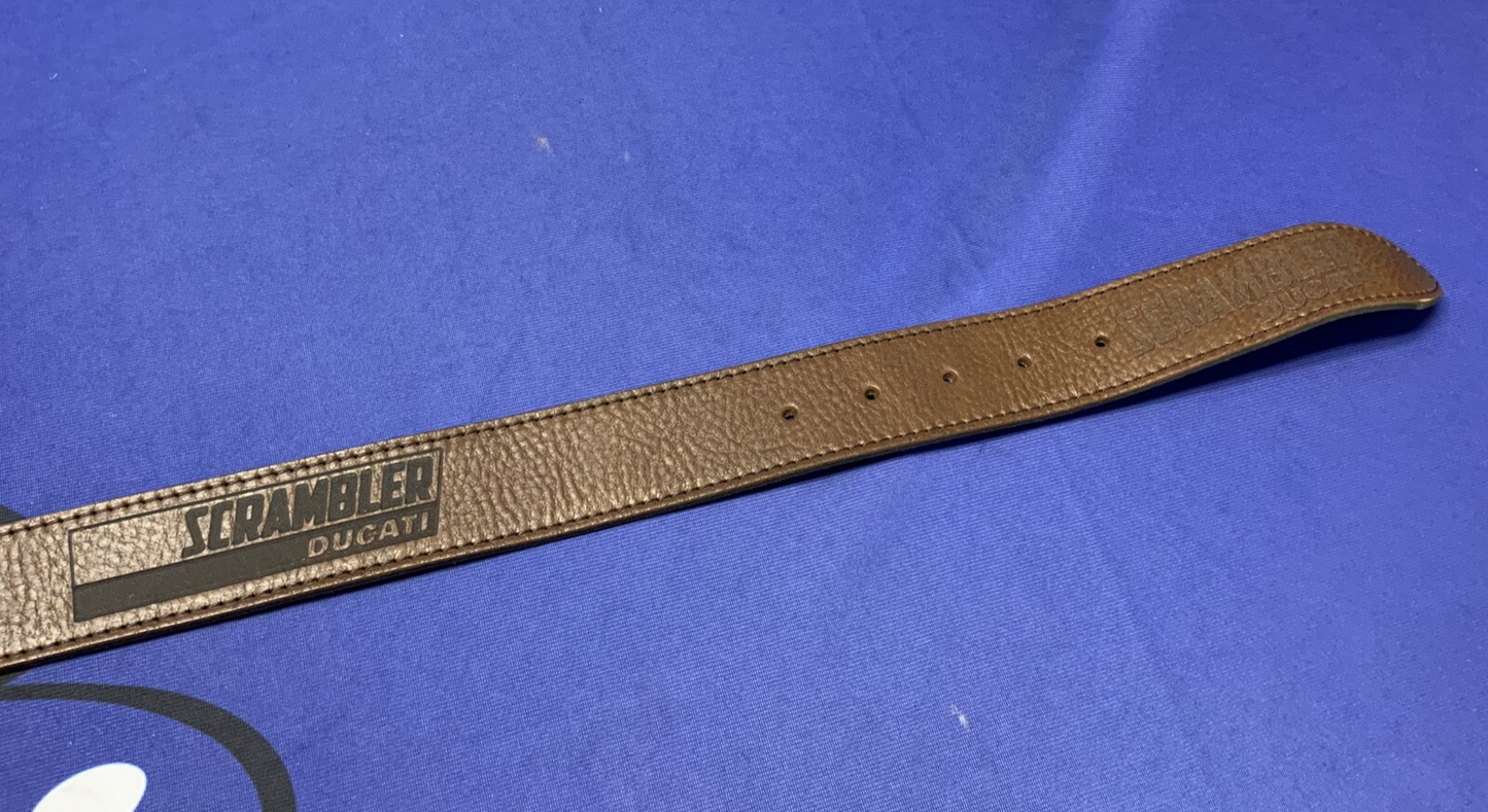 Ducati Scrambler Logo Leather Belt (Brown) 110 cm OEM 987691899