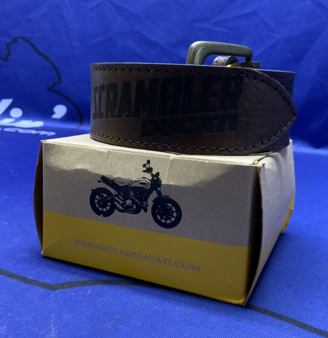 Ducati Scrambler Logo Leather Belt (Brown) 100 cm OEM 987691895
