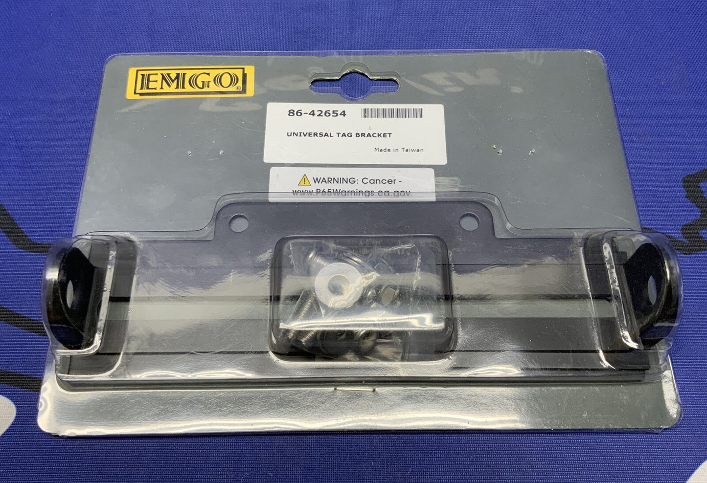EMGO Universal License Plate Bracket, Black 86-42654