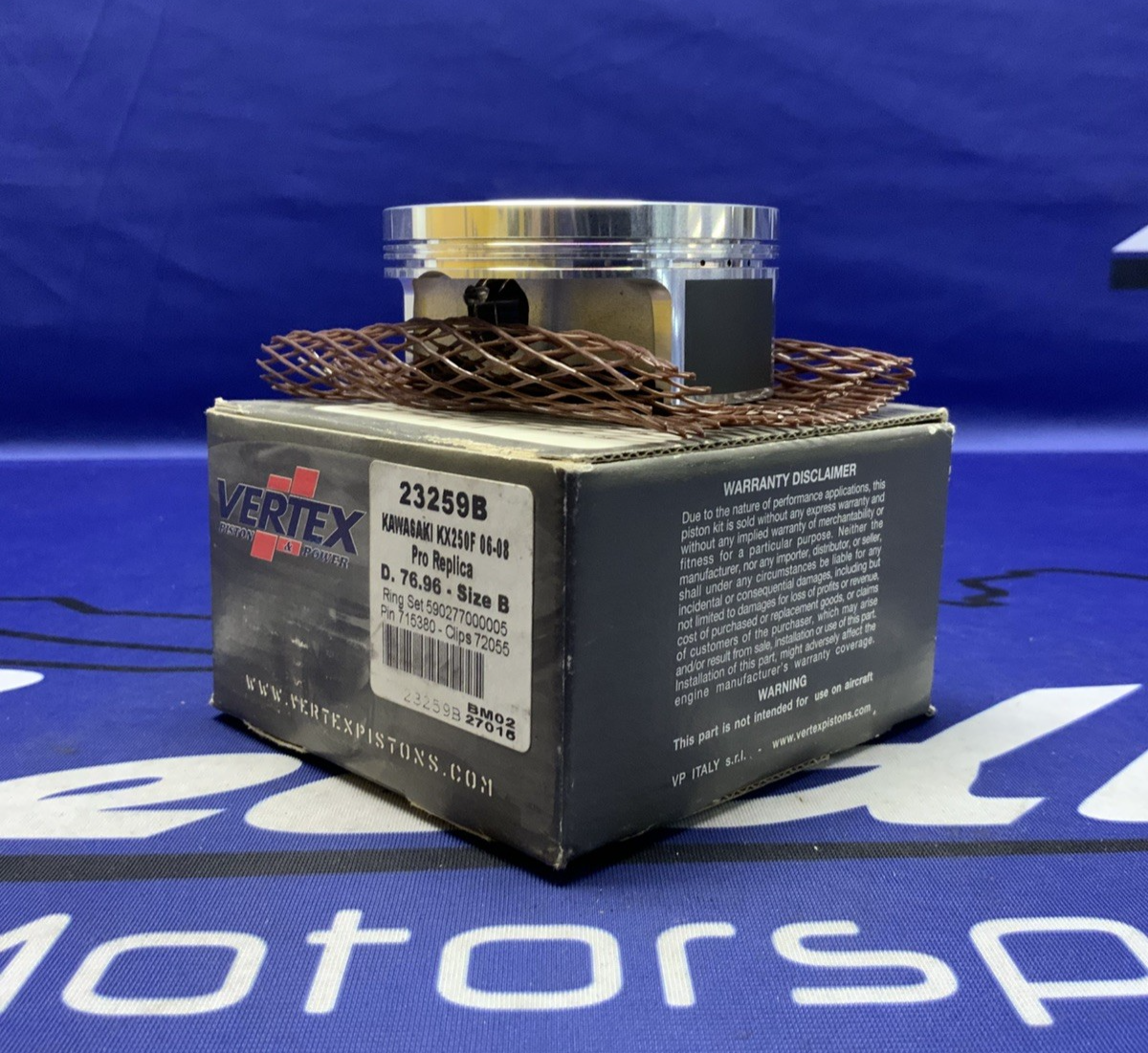 Vertex Piston Kit Forged 76.96/ STD 13.5:1 KX250F 2006-2009 23259B