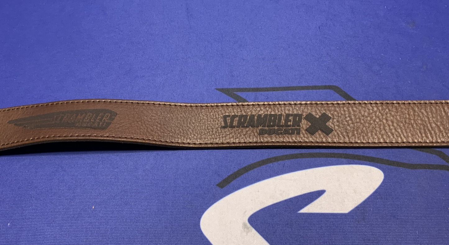 Ducati Scrambler Logo Leather Belt (Brown) 110 cm OEM 987691899