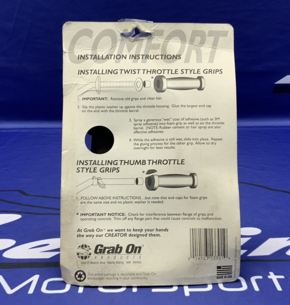 Grab On Black Comfort Road Grips 7/8 in. x 5 in. x 1.4 in 179221