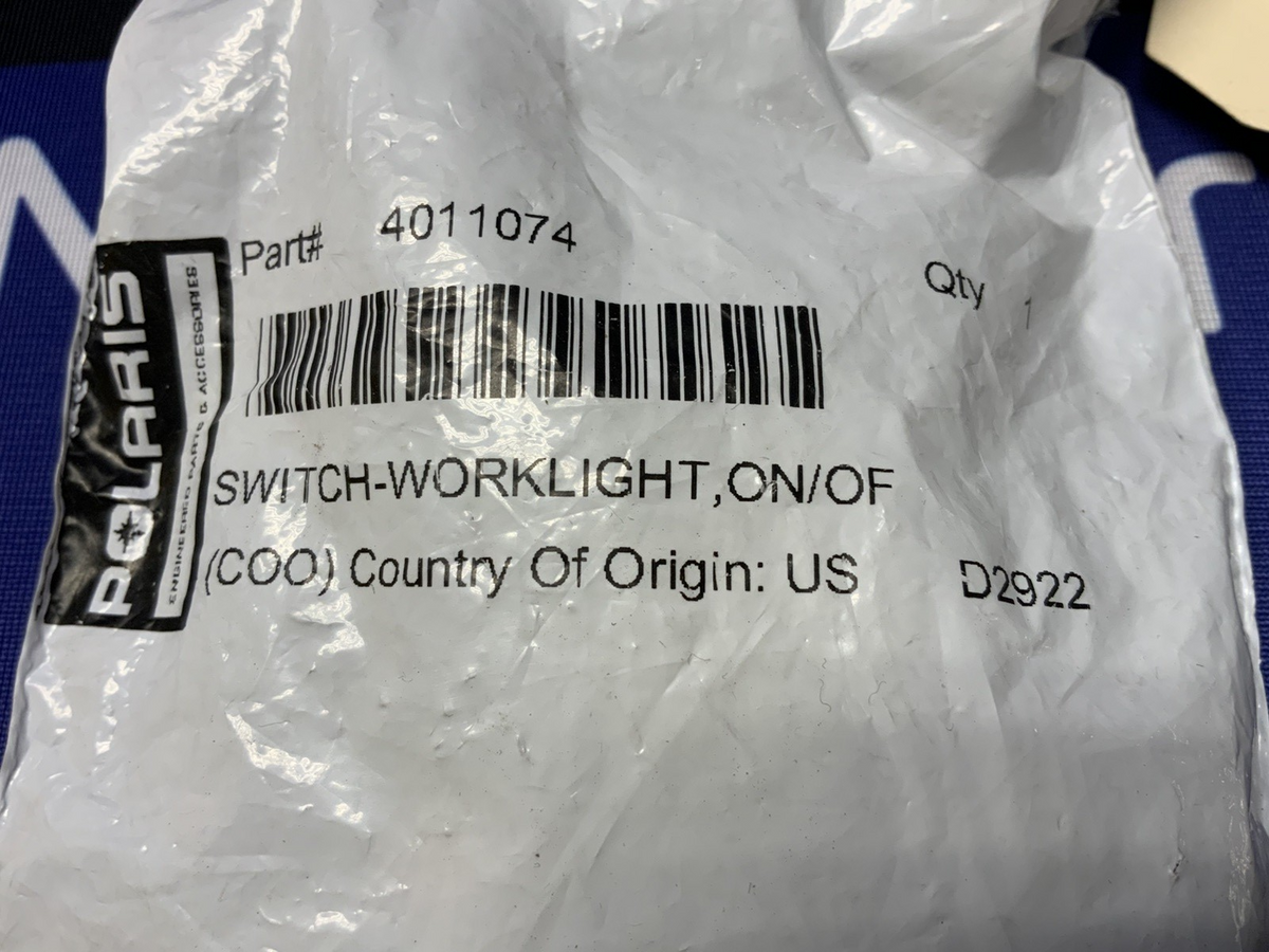 Polaris On/Off Worklight Switch Sportsman 400 2005-2014 OEM 4011074