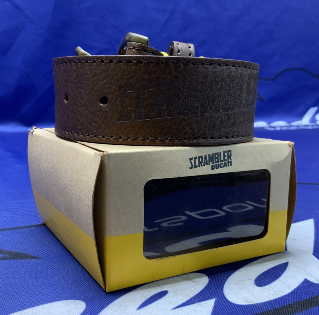 Ducati Scrambler Logo Leather Belt (Brown) 110 cm OEM 987691899