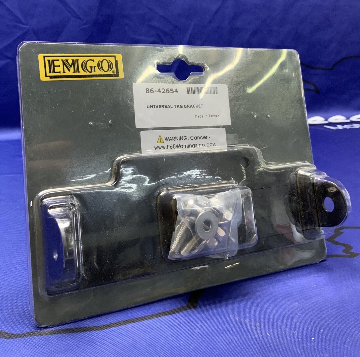 EMGO Universal License Plate Bracket, Black 86-42654