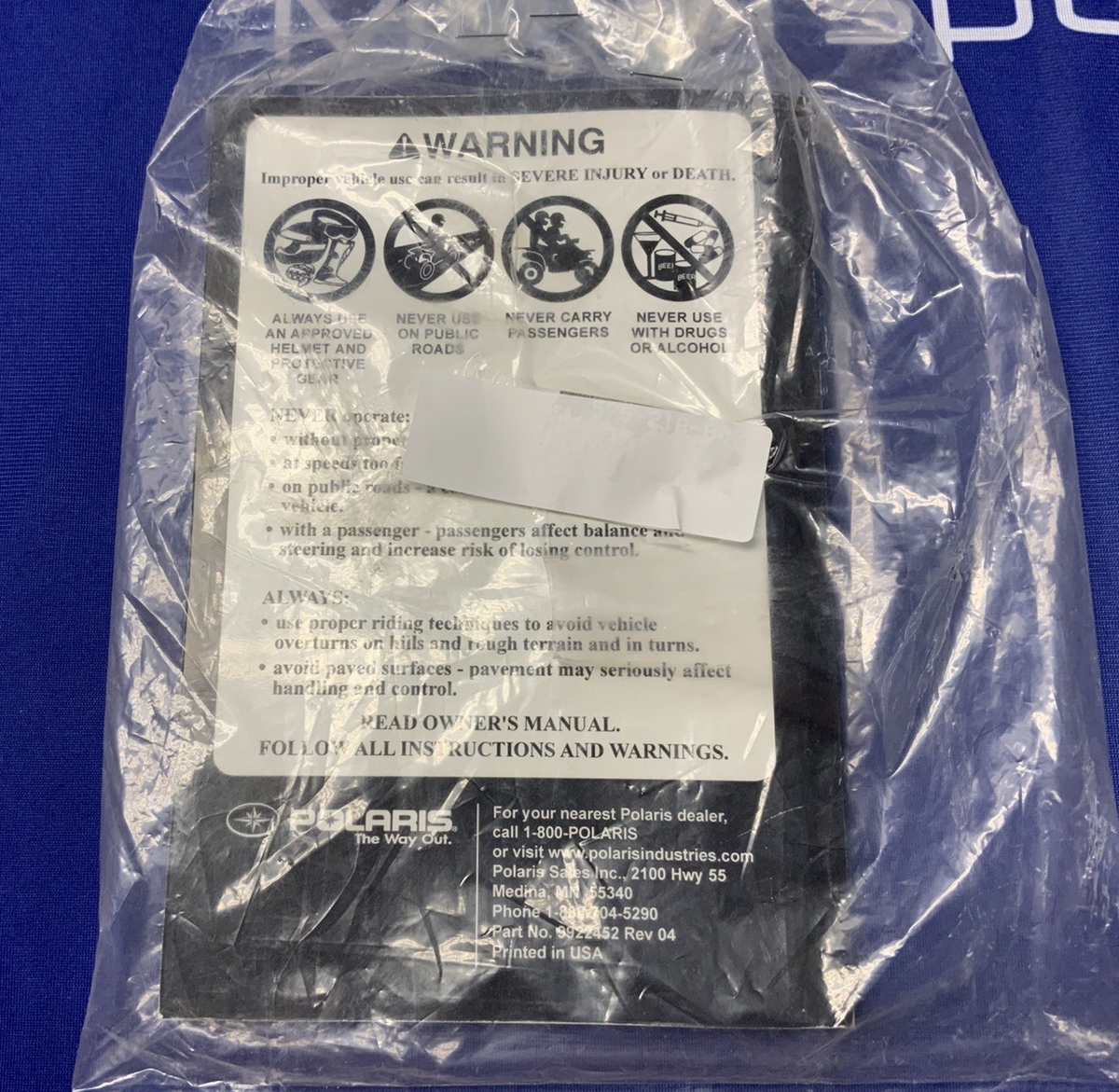 Polaris Sportsman 550/850XP Owner's Manual 9922452