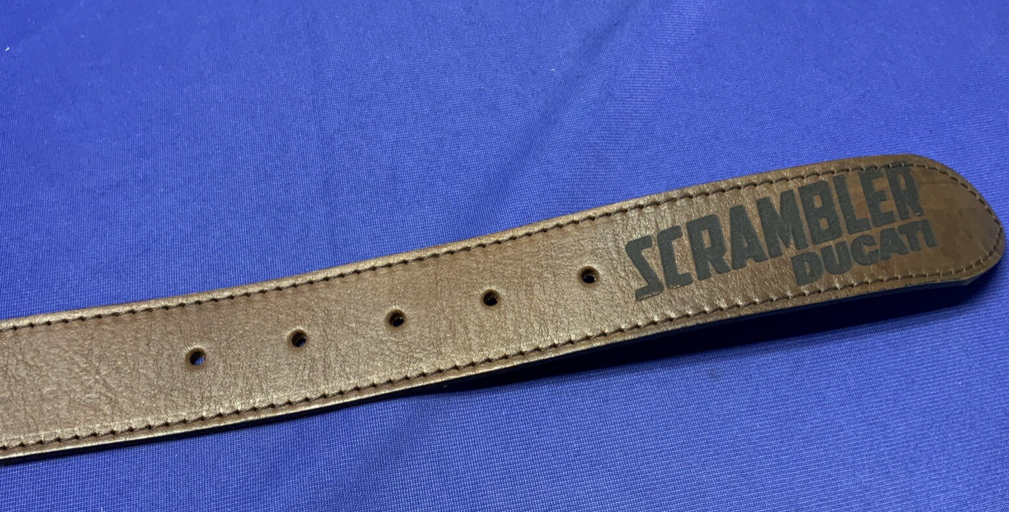 Ducati Scrambler Logo Leather Belt (Brown) 100 cm OEM 987691895