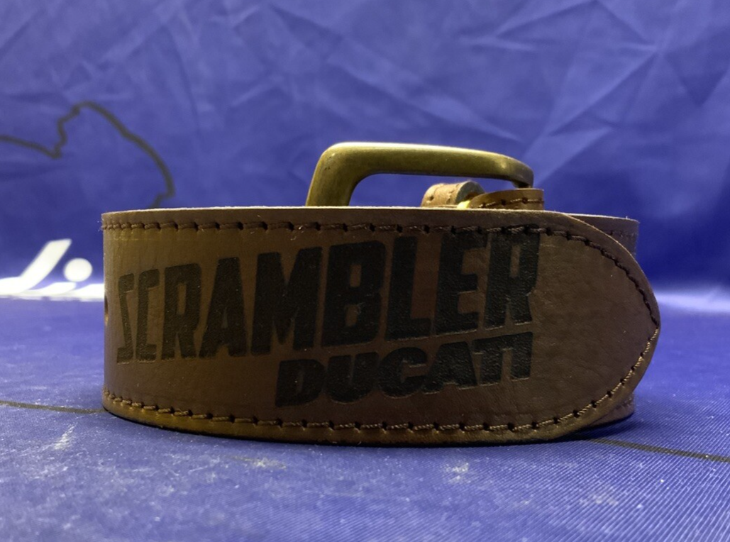 Ducati Scrambler Logo Leather Belt (Brown) 100 cm OEM 987691895