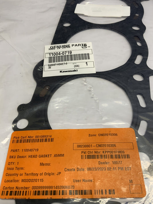 Kawasaki Cylinder Head Gasket ZX-10R 11-13 OEM 11004-0719