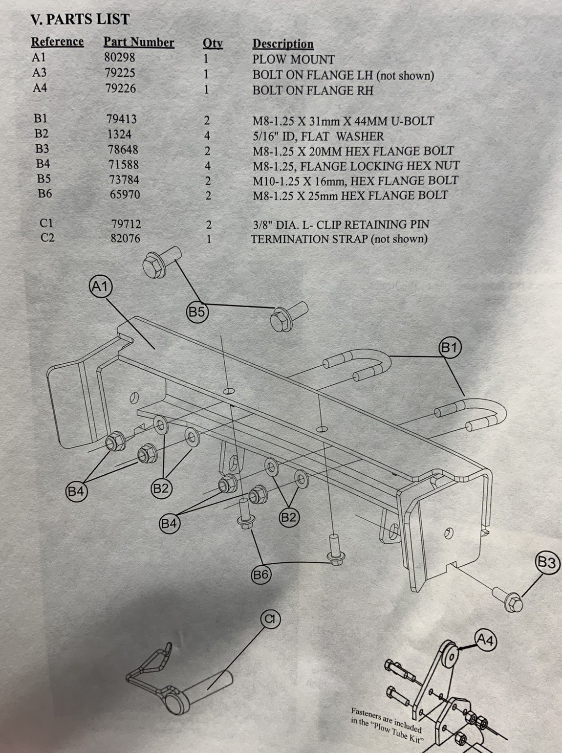 WARN Snow Plow Mount Kit Yamaha Grizzly 4x4 550 2009-2014 OEM 43P-F84Y0-V0-00