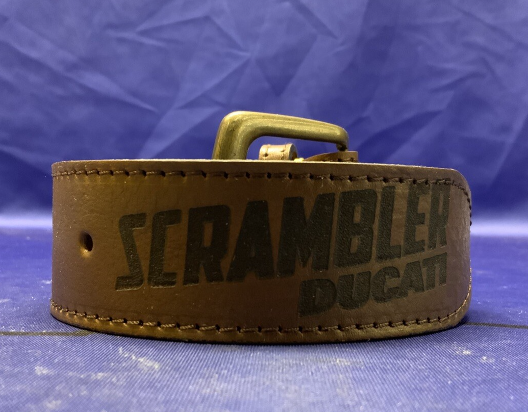 Ducati Scrambler Logo Leather Belt (Brown) 100 cm OEM 987691895