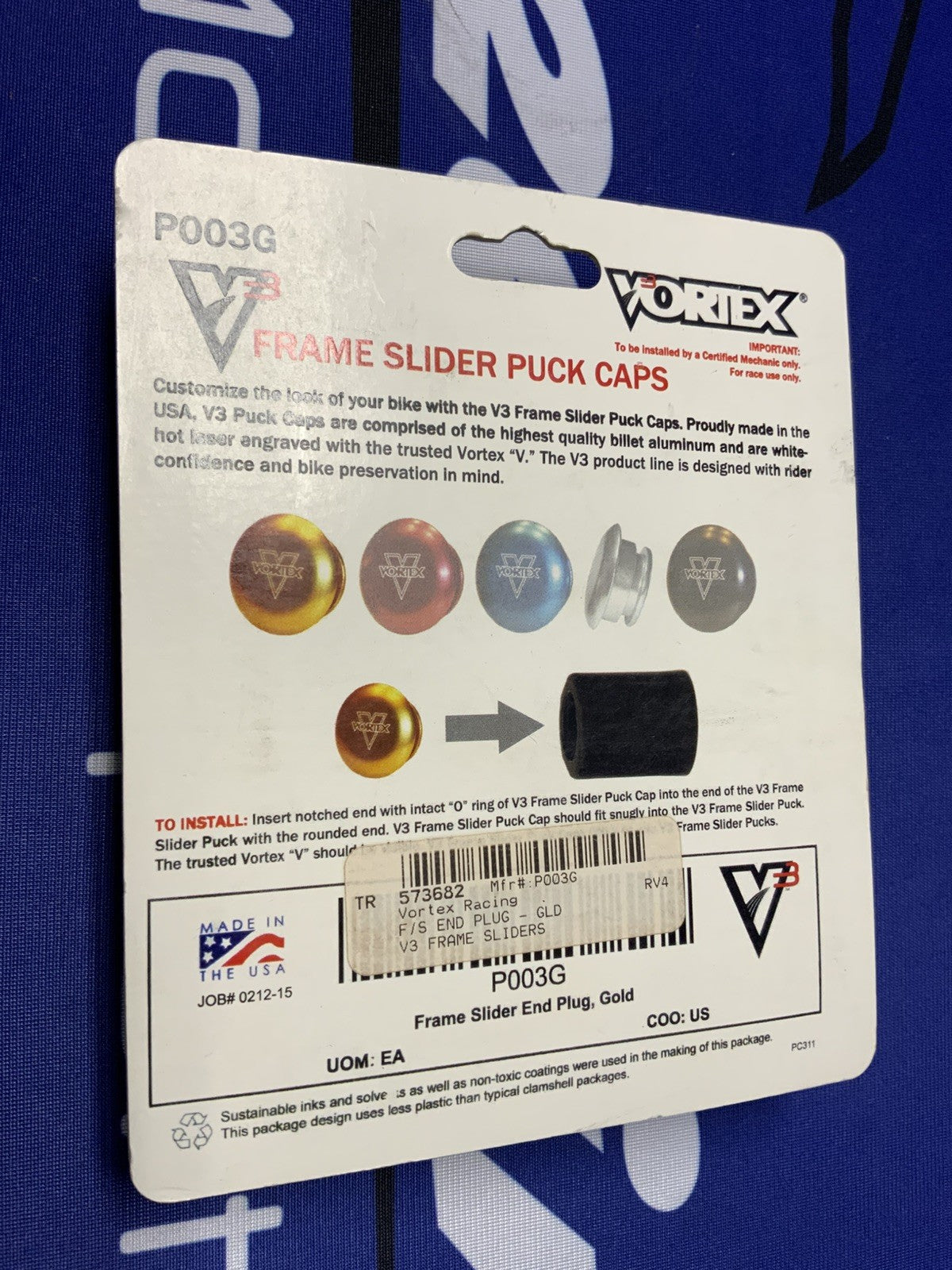 Vortex Gold Frame Slider End Plug 57-3682