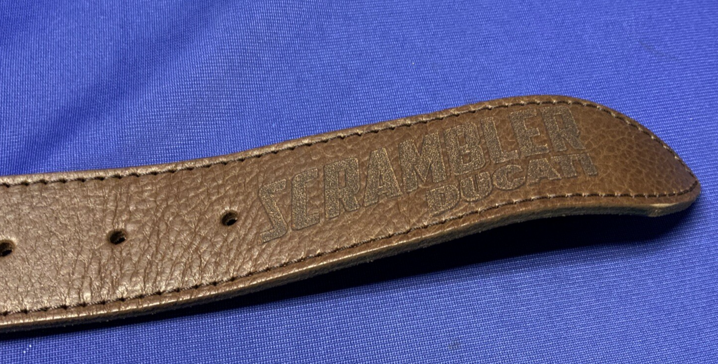 Ducati Scrambler Logo Leather Belt (Brown) 110 cm OEM 987691899