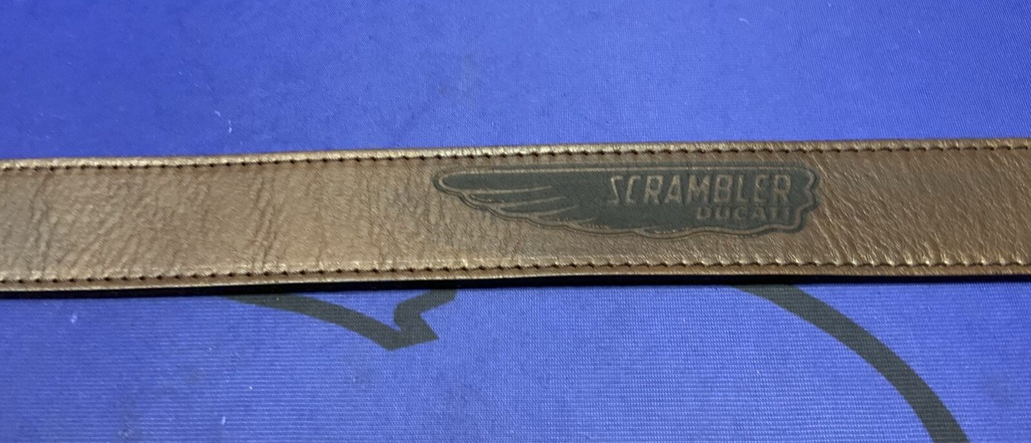Ducati Scrambler Logo Leather Belt (Brown) 100 cm OEM 987691895
