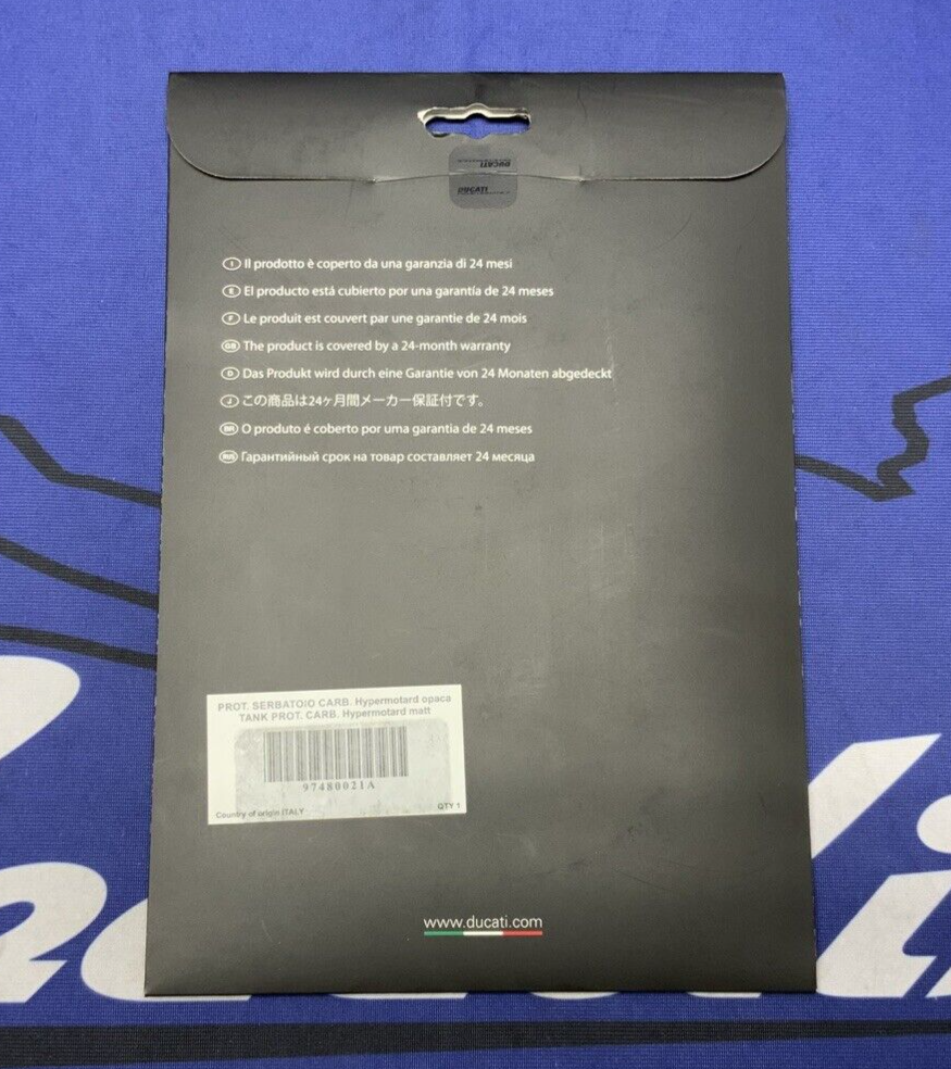 Ducati Performance Carbon Fuel Tank Guard Hypermotard 821 2013-15 OEM 97480021A