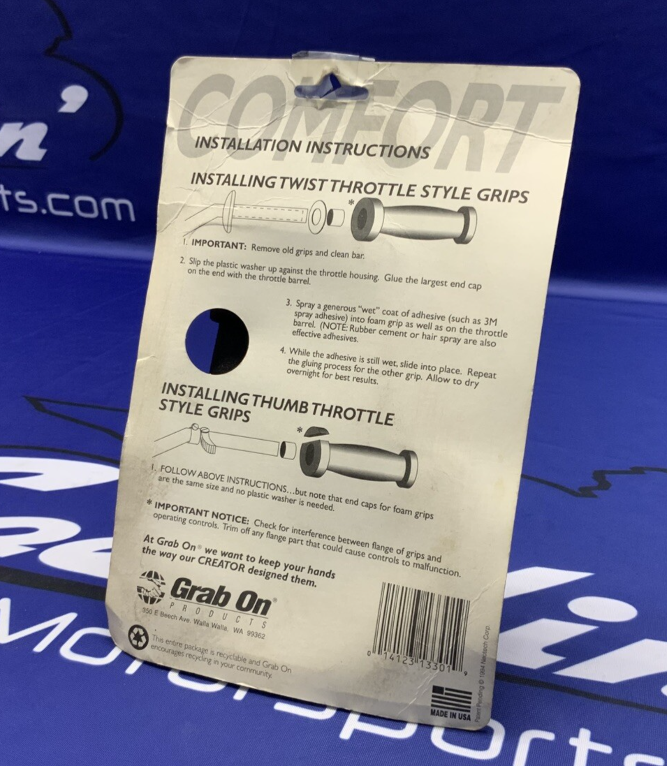 Grab On Black Comfort Road Grips 7/8 in. x 5 in. x 1.4 in 179221