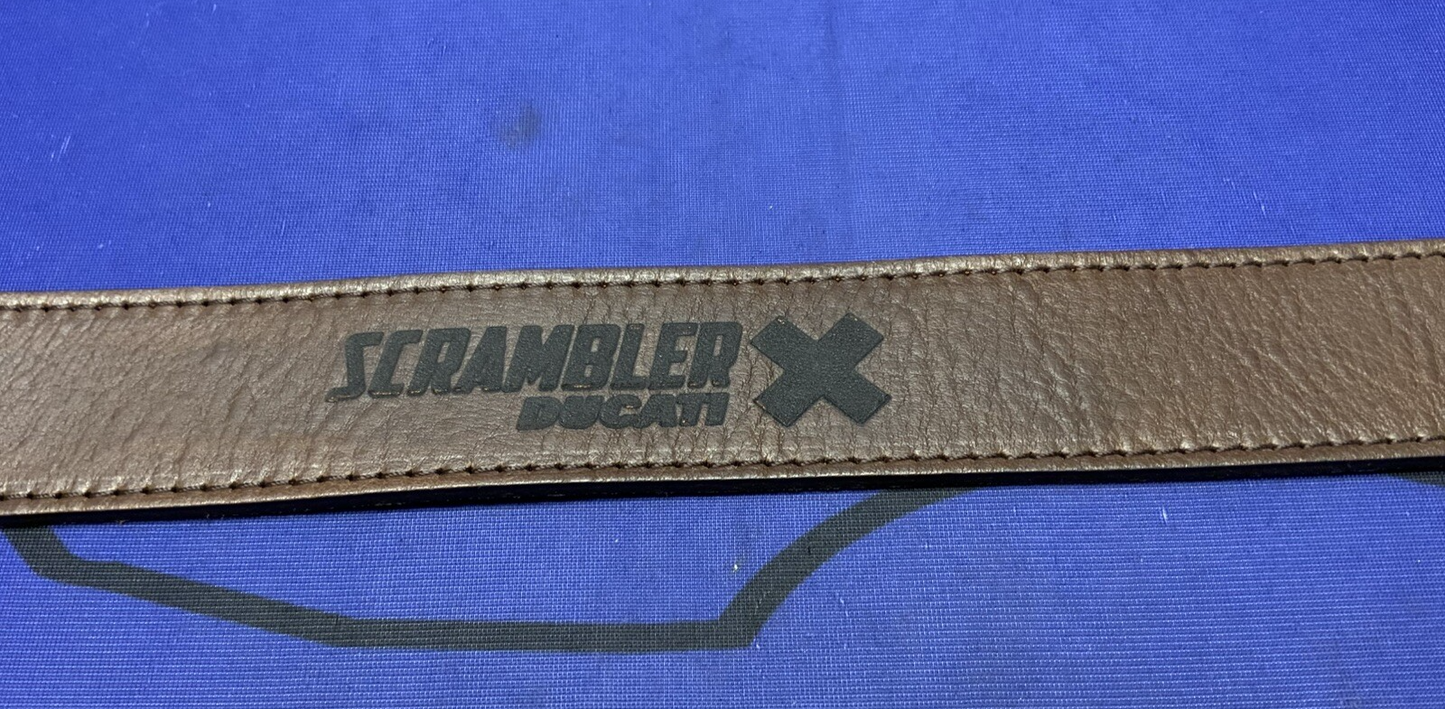 Ducati Scrambler Logo Leather Belt (Brown) 100 cm OEM 987691895