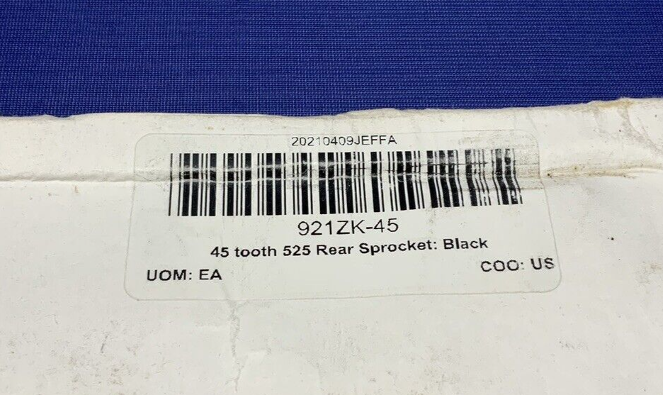 Vortex Racing Rear Sprocket (Black) 525-45T 921ZK-45