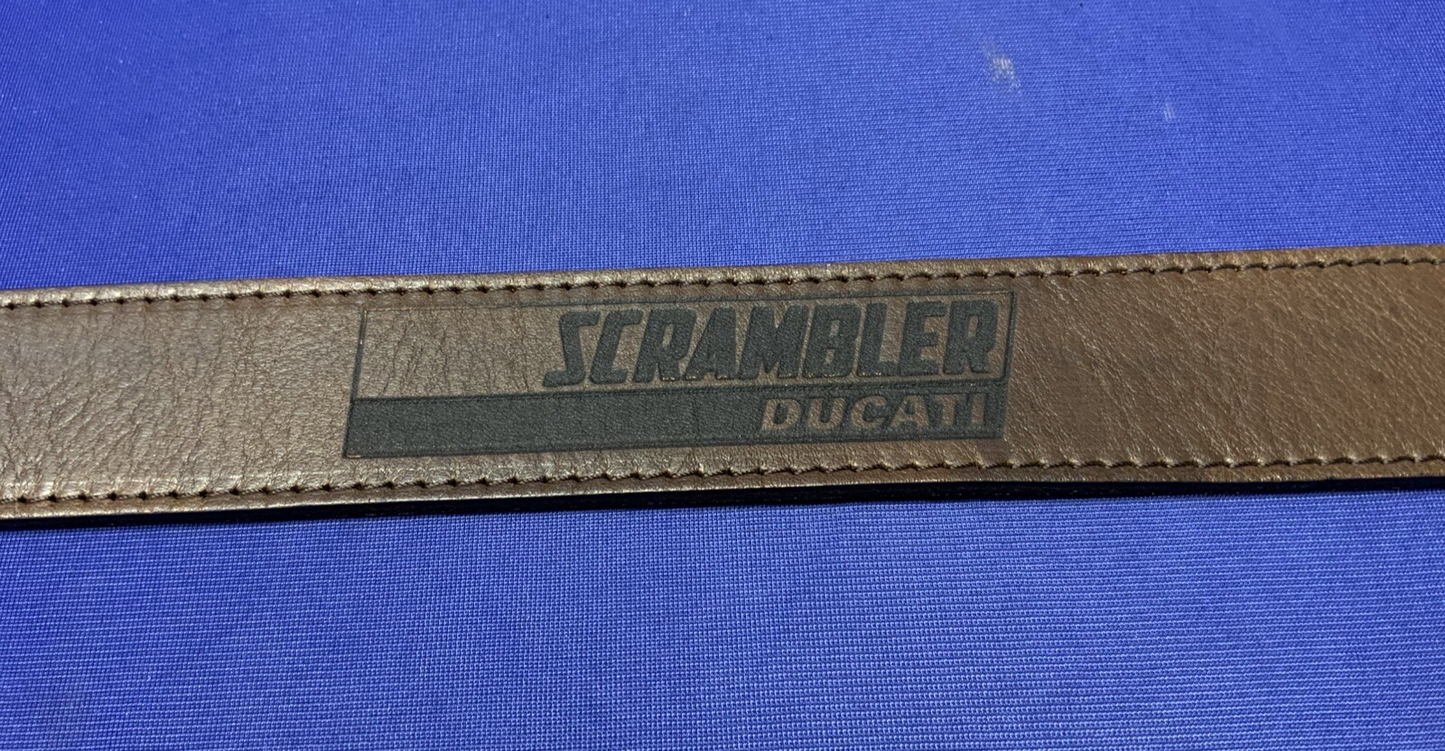 Ducati Scrambler Logo Leather Belt (Brown) 100 cm OEM 987691895