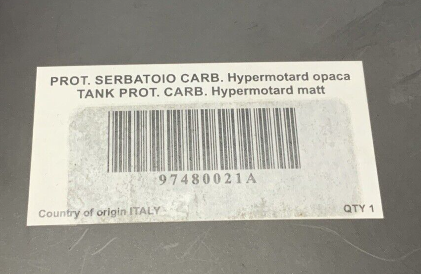 Ducati Performance Carbon Fuel Tank Guard Hypermotard 821 2013-15 OEM 97480021A