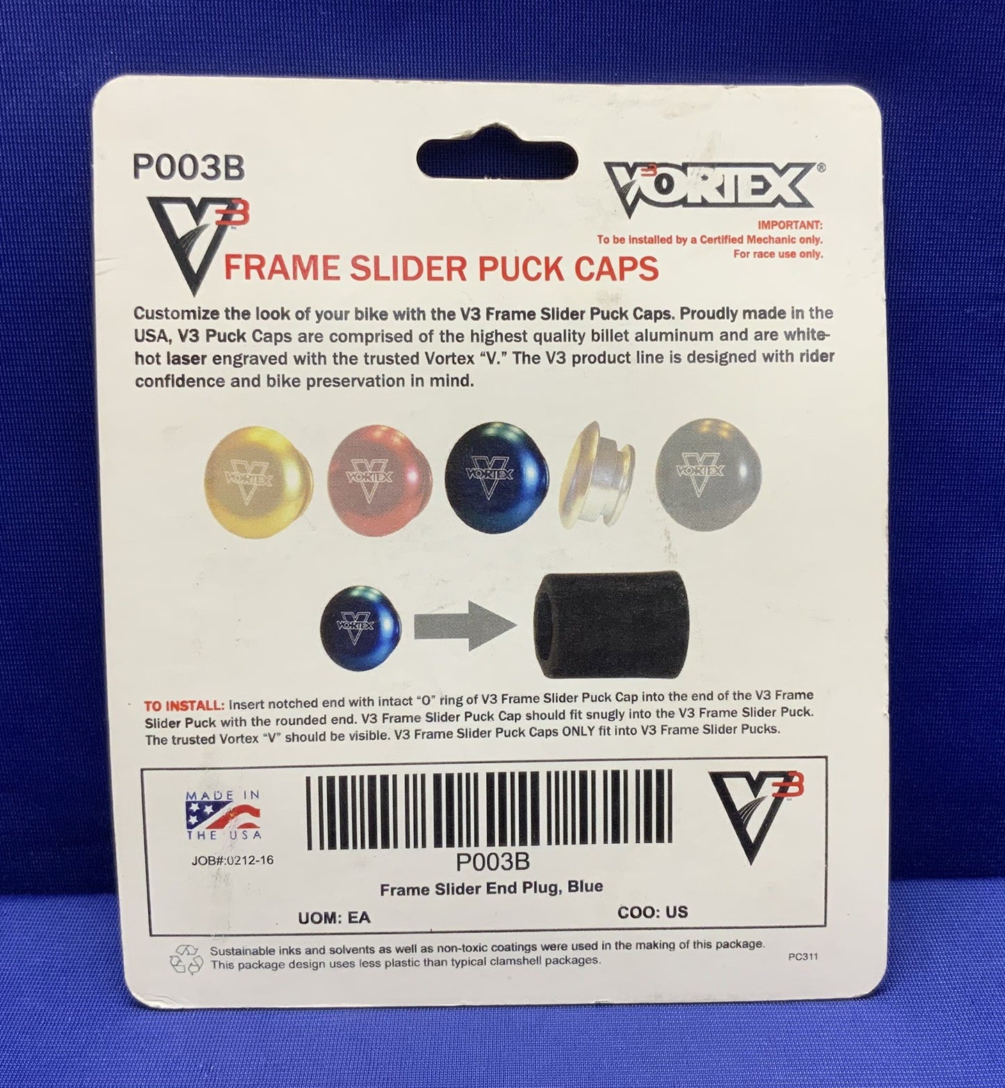 Vortex V3 Frame Slider Puck (Blue) P003B