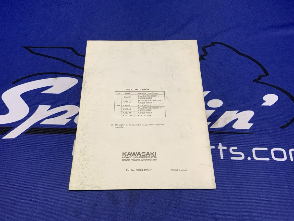 Kawasaki KX60/80/100 Motorcycle Service Manual 1988-1989 OEM 99924-1123-51