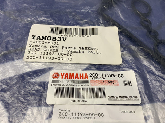 Yamaha Cylinder Head Valve Cover Gasket YZF-R6 2023-2026 OEM 2C0-11193-00