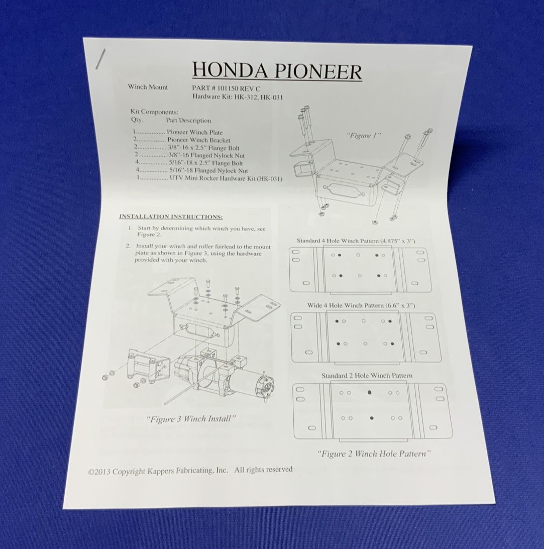 KFI Winch Mount SXS700M2 Pioneer 2014-2018 101150