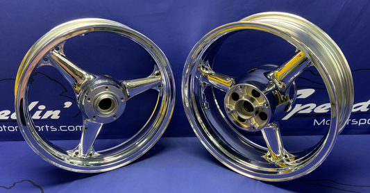 Kawasaki Front & Rear Wheel (Chrome) ZX-6R/636 2003-2004 OEM 41073-0112-R2