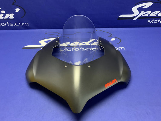 Ducati Front Nose Cowling W/ Windscreen (Black) Panigale V2 20-25 OEM 48114251AS