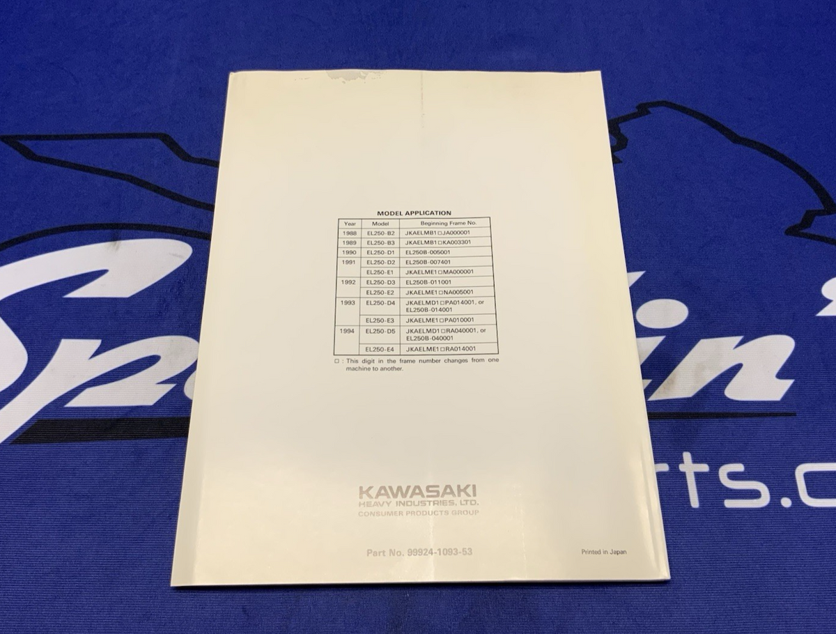 Kawasaki Eliminator Service Manual 250/HS 1988-1994 OEM 99924-1093-53