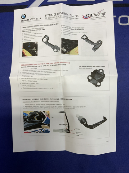 GB Racing Right Frame Protector S1000RR/M1000RR 19-26 FP-S1000RR-2019-RHS-GBR