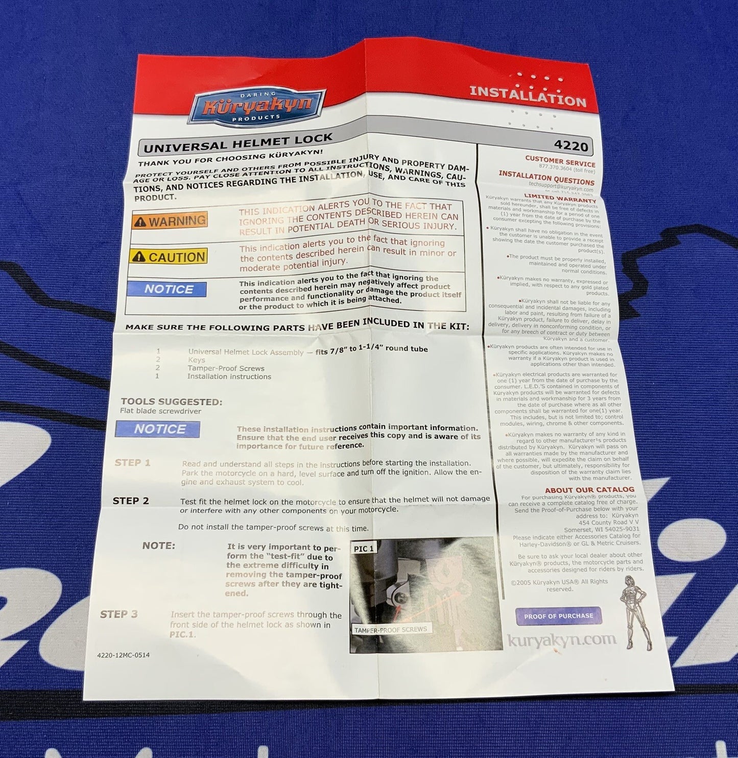 Kuryakyn Chrome Universal Helmet Lock for 7/8" - 1 1/4" Tubes - 4220