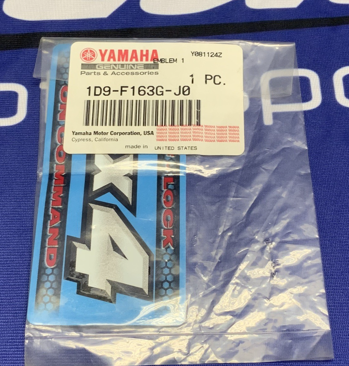 Yamaha Emblem/Graphic Decal Rhino 450/700 2008 OEM 1D9-F163G-J0