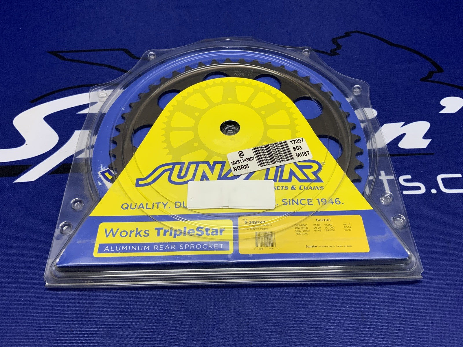 Sunstar Aluminum Sprocket Suzuki GSX-R 600/750 2001-2009 520 47 Tooth 5-349747