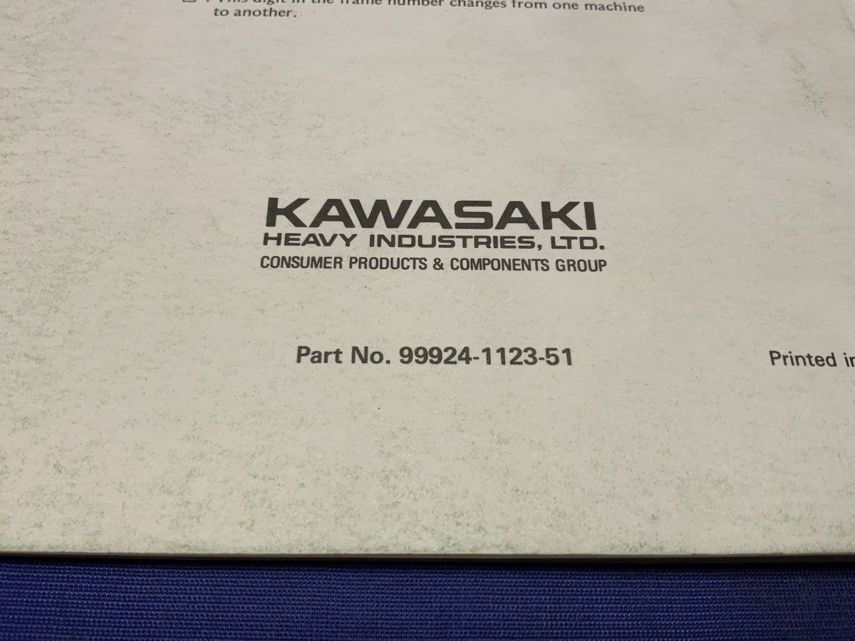 Kawasaki KX60/80/100 Motorcycle Service Manual 1988-1989 OEM 99924-1123-51
