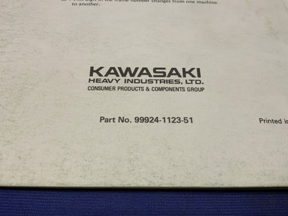 Kawasaki KX60/80/100 Motorcycle Service Manual 1988-1989 OEM 99924-1123-51