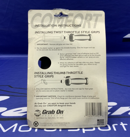 Grab On Black Comfort Road Grips 7/8 in. x 5 in. x 1.4 in 179221