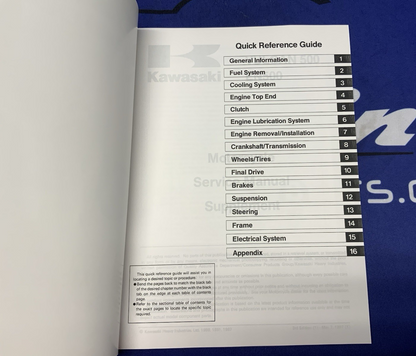 Kawasaki Vulcan 500 Service Manual 1990-1996 OEM 99924-1125-53