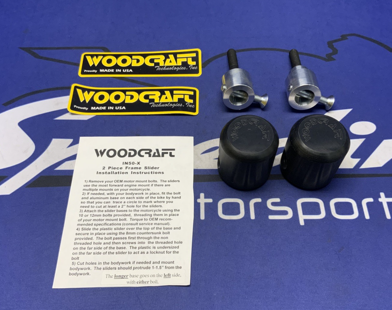 Woodcraft Frame Slider Kit W/ Pucks GSXR 1000 2009-2016 50-0250-15