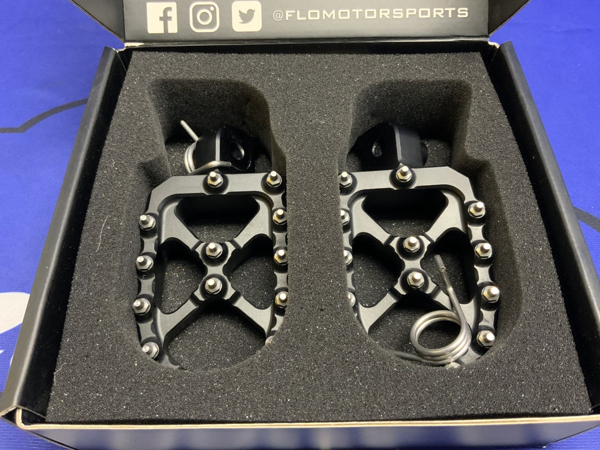 Flo Motorsports Pit Bike Foot Pegs CRF/KLX Kawasaki KLX110 FPEG-798BLK