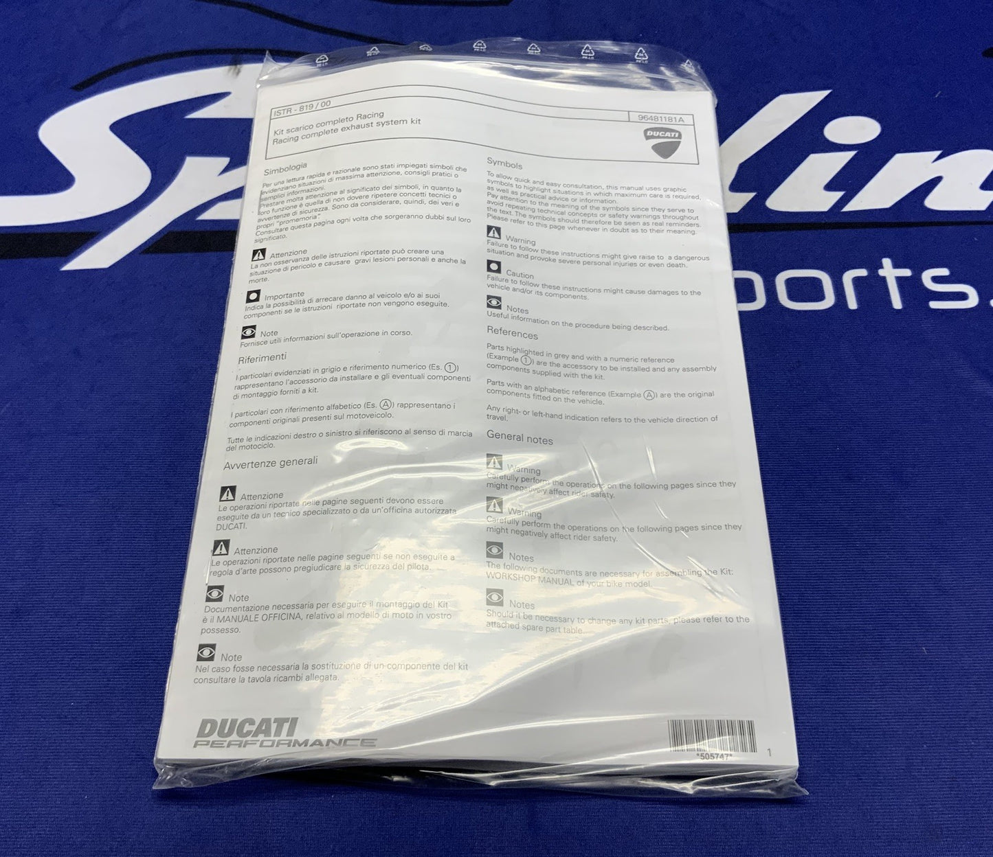 Ducati Akropovic Full Exhaust System Supersport/S 2017-2020 OEM 96481182A