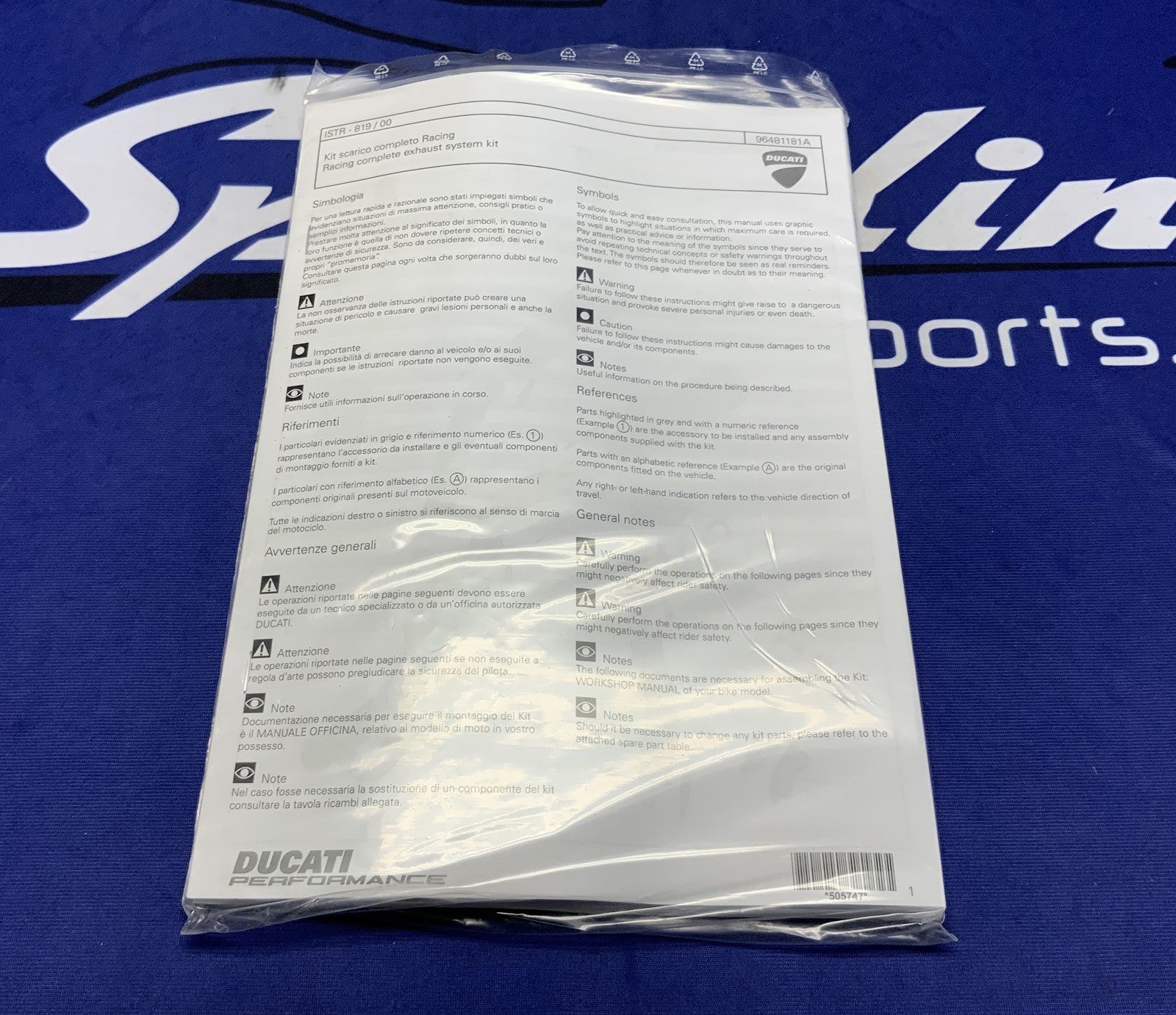 Ducati Akropovic Full Exhaust System Supersport/S 2017-2020 OEM 96481182A
