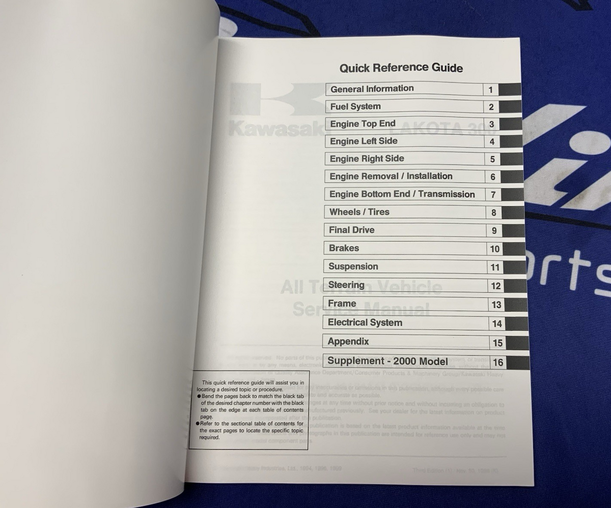 Kawasaki Lakota 300 Service Manual 1995-2004 OEM 99924-1187-03