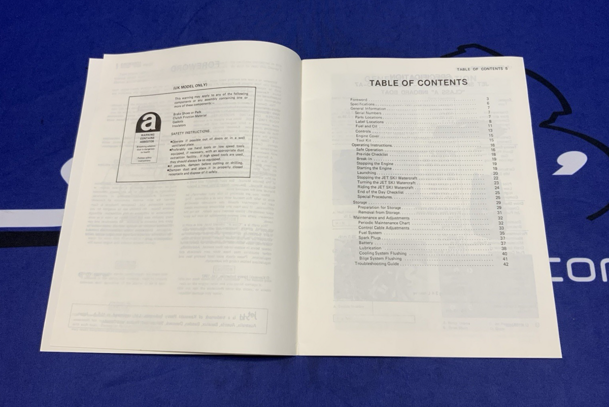 Kawasaki Jet Ski JS550 Owners Manual 1986-1989 OEM 99920-1434-01