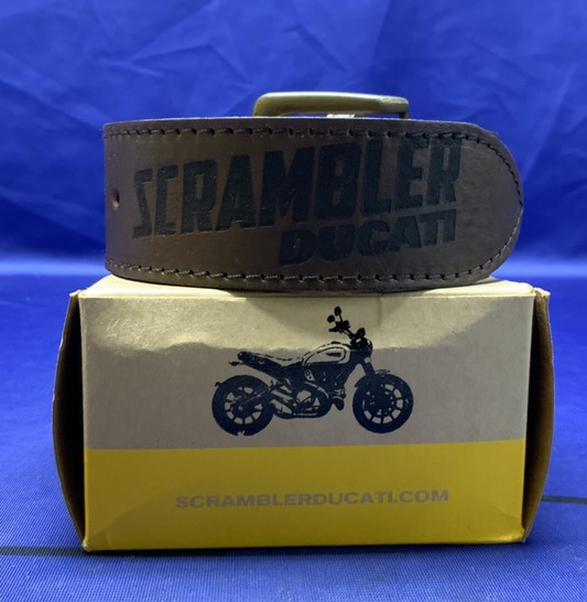 Ducati Scrambler Logo Leather Belt (Brown) 100 cm OEM 987691895