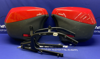 Ducati Saddle Bag Set (Red) STAS 2001-2005 OEM 69810151A/6981016A