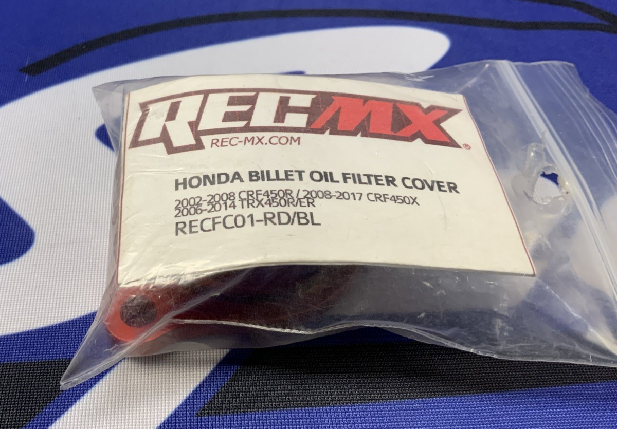 Rec MX Billet Oil Filter Cover Honda CRF450R 2002-2008 RECFC01-RD